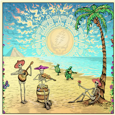 Grateful Dead Band On The Beach Art Print - HalfMoonMusic