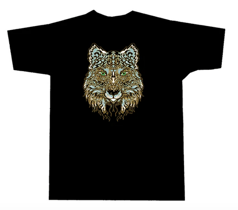 Mens Tribal Wolf T-Shirt - HalfMoonMusic