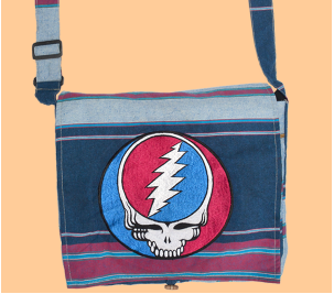Grateful Dead Embroidered SYF Striped Shyama Messenger Bag - HalfMoonMusic