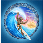 Surf Monkey Mike DuBois Art Print - HalfMoonMusic