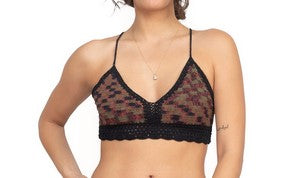 Womens Solid Space Tie-Dye Crochet Top - HalfMoonMusic