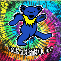 Grateful Dead Have A Grateful Day Bear Tie-Dye Tapestry - HalfMoonMusic