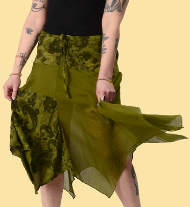 Womens Cotton Floral Print Fairy Skirt - HalfMoonMusic