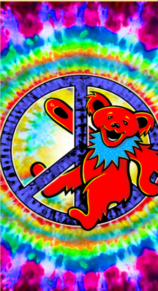 Grateful Dead Peace Bear Beach Towel - HalfMoonMusic