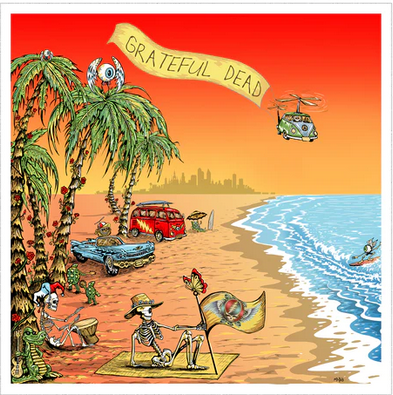 Grateful Dead Beach Scene Mike DuBois Art Print - HalfMoonMusic