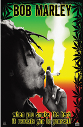 Bob Marley Smoke The Herb Poster - HalfMoonMusic
