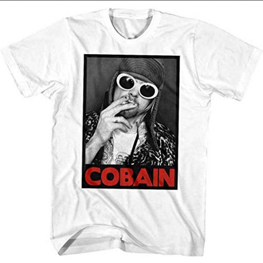 Mens Kurt Cobain Smoking Box T-Shirt - HalfMoonMusic