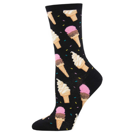 Womens Ice Cream Cone Socks - HalfMoonMusic