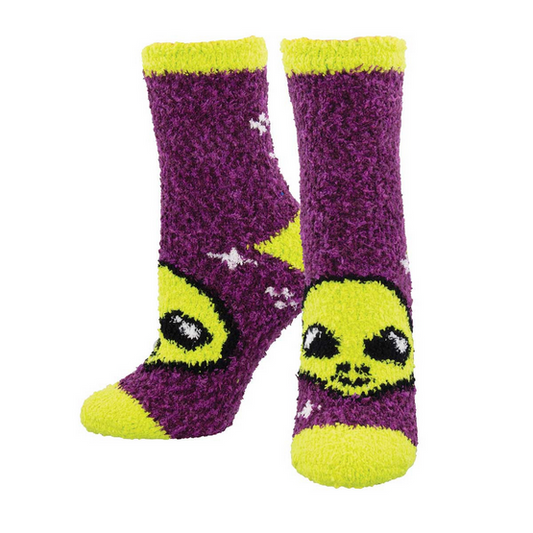 Womens Alien Out Of This World Fuzzy Socks - HalfMoonMusic