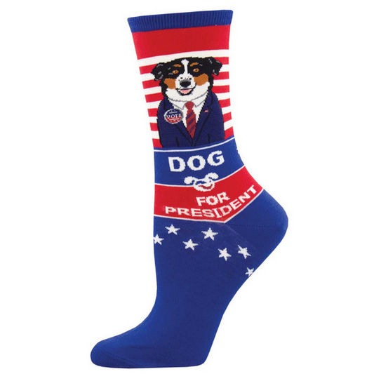Womens Dog For President Socks - HalfMoonMusic