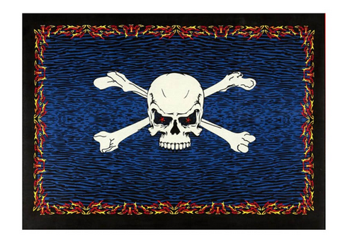 Skull & Crossbones Pirate Tapestry - HalfMoonMusic