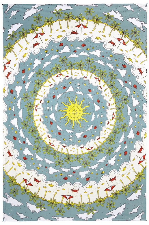 Beach Mandala Sunshine Tapestry - HalfMoonMusic