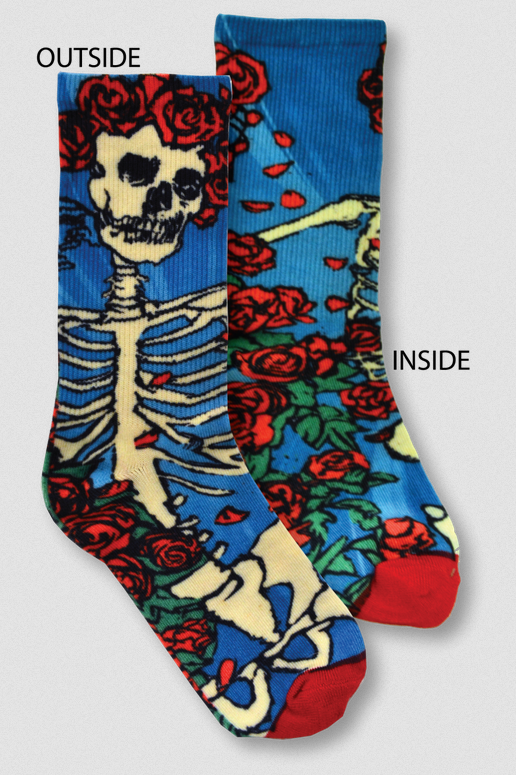 Grateful Dead Bertha Skeleton Socks - HalfMoonMusic