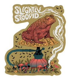 Slightly Stoopid Smoking Frog Sticker - HalfMoonMusic