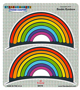 Double Rainbow Sticker - HalfMoonMusic