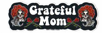 Grateful Dead Grateful Mom Skeleton Roses Sticker - HalfMoonMusic