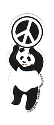 Peace Sign Panda Sticker - HalfMoonMusic