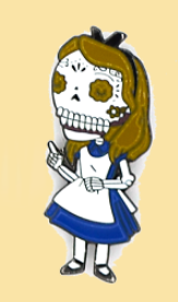 Alice In Wonderland Skeleton Hat Pin - HalfMoonMusic