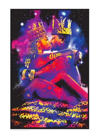 King & Queen Kissing Non-Flocked Blacklight Poster - HalfMoonMusic