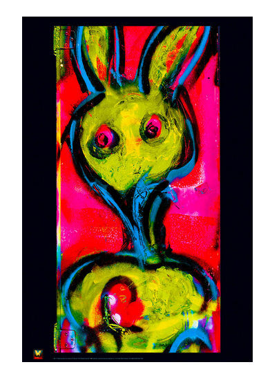 Periscope Abstract Bunny Non-Flocked Blacklight Poster - HalfMoonMusic