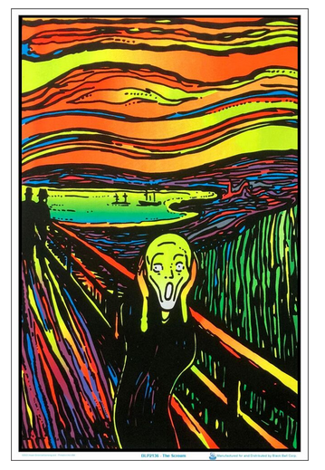 The Scream Flocked Blacklight Poster - HalfMoonMusic