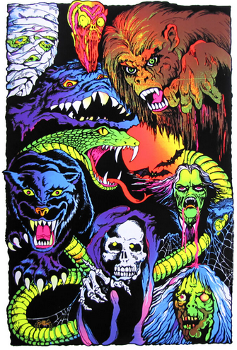 Monsters Blacklight Poster - HalfMoonMusic