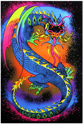 Dragon Blacklight Poster - HalfMoonMusic