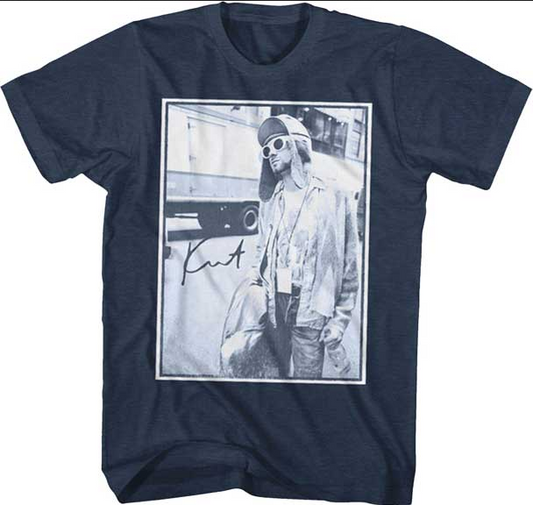 Men's Kurt Cobain Sunglasses Signature T-Shirt - HalfMoonMusic