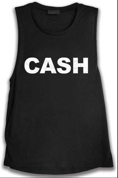 Women's Cash Faded Tank Top - HalfMoonMusic