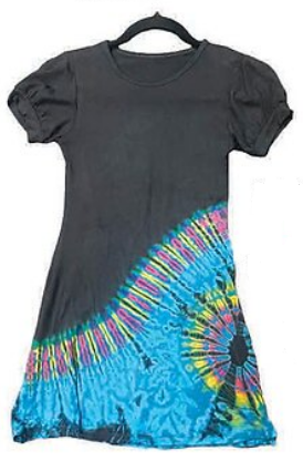 Youth Spandex Tie-Dye Half Solid Tee Dress - HalfMoonMusic