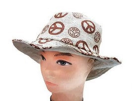 Peace Sign Hemp Sun Hat - HalfMoonMusic