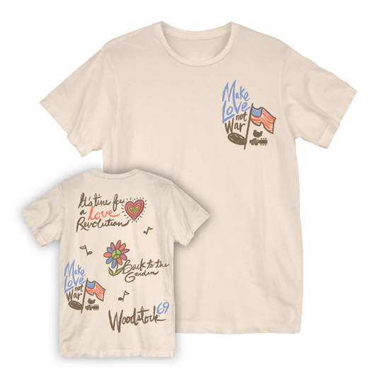 Women's Woodstock Love Revolution T-Shirt - HalfMoonMusic