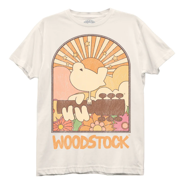 Women's Woodstock Sunrise Bird T-Shirt - HalfMoonMusic