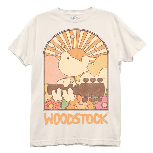 Women's Woodstock Sunrise Bird T-Shirt - HalfMoonMusic