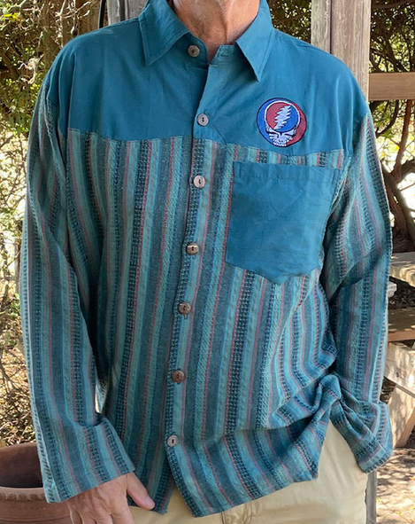 Men's Long Sleeve Button Down Stripe SYF Shirt - HalfMoonMusic
