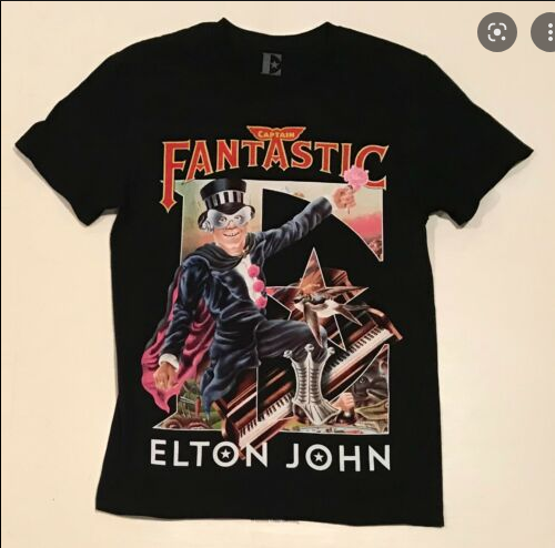 Men's Elton John Captain Fantastic T-Shirt - HalfMoonMusic