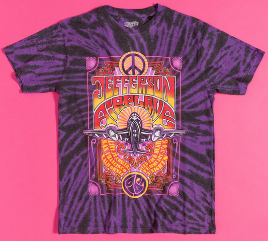 Men's Jefferson Airplane Live in SF Tie-Dye T-Shirt - HalfMoonMusic