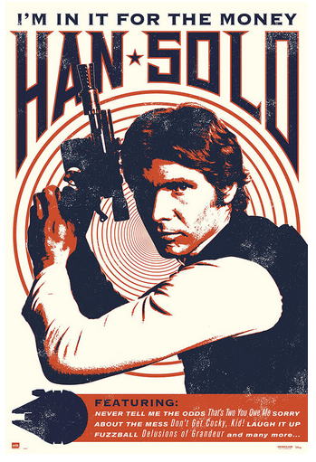Star Wars Hans Solo Rocks Poster - HalfMoonMusic