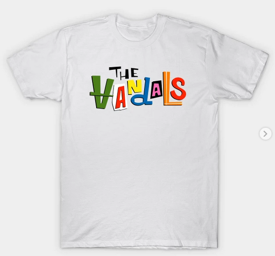 Men's The Vandals Color Logo White T-Shirt - HalfMoonMusic