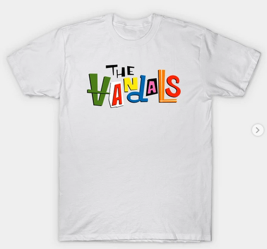 Men's The Vandals Color Logo White T-Shirt - HalfMoonMusic