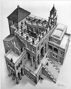 Ascending And Descending MC Escher Print - HalfMoonMusic