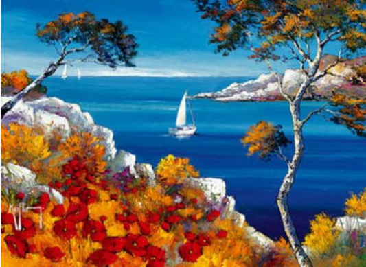 Promenade Vers les Calanques Art Print - HalfMoonMusic