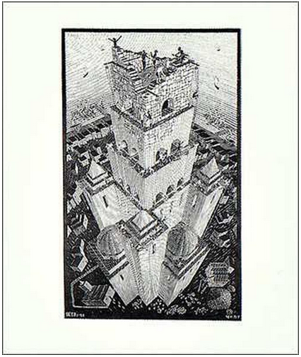 Tower of Babel MC Escher Print - HalfMoonMusic