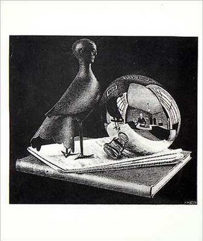 Still Life w/ Reflections MC Escher Art Print - HalfMoonMusic