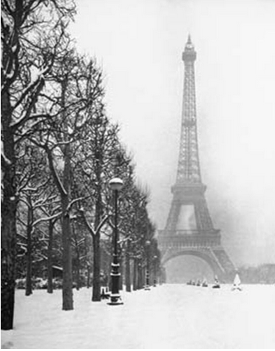 Paris In Snow Art Print - HalfMoonMusic