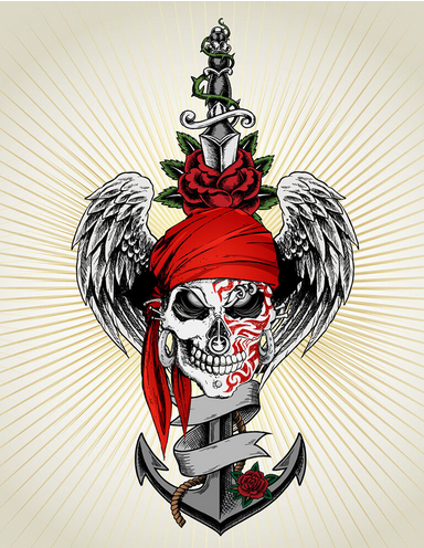Pirate de Anges Art Print - HalfMoonMusic