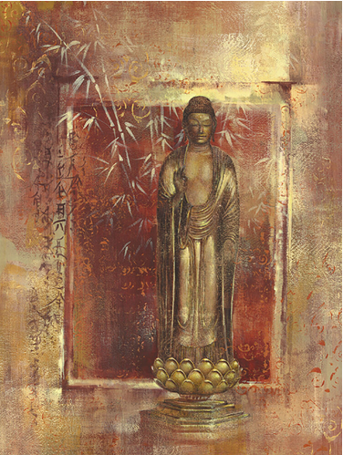 Gold Foiled Contemplation I Art Print - HalfMoonMusic