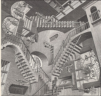 Relativity MC Escher Print - HalfMoonMusic