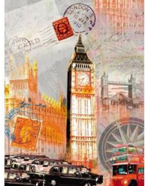 Vintage London by Robin Jules Art Print - HalfMoonMusic