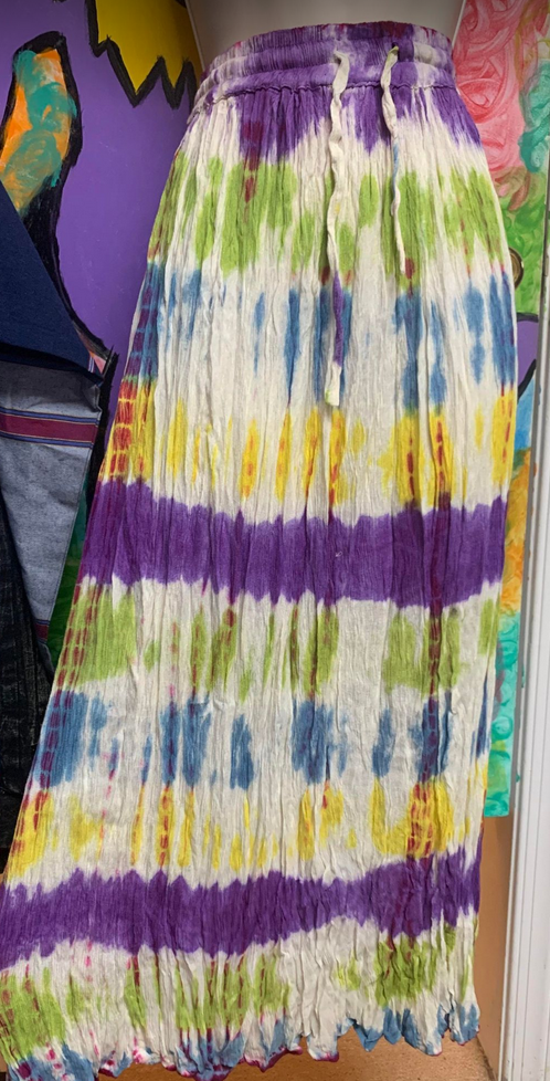 Women's Rayon Tie-Dye Maxi Skirt - HalfMoonMusic
